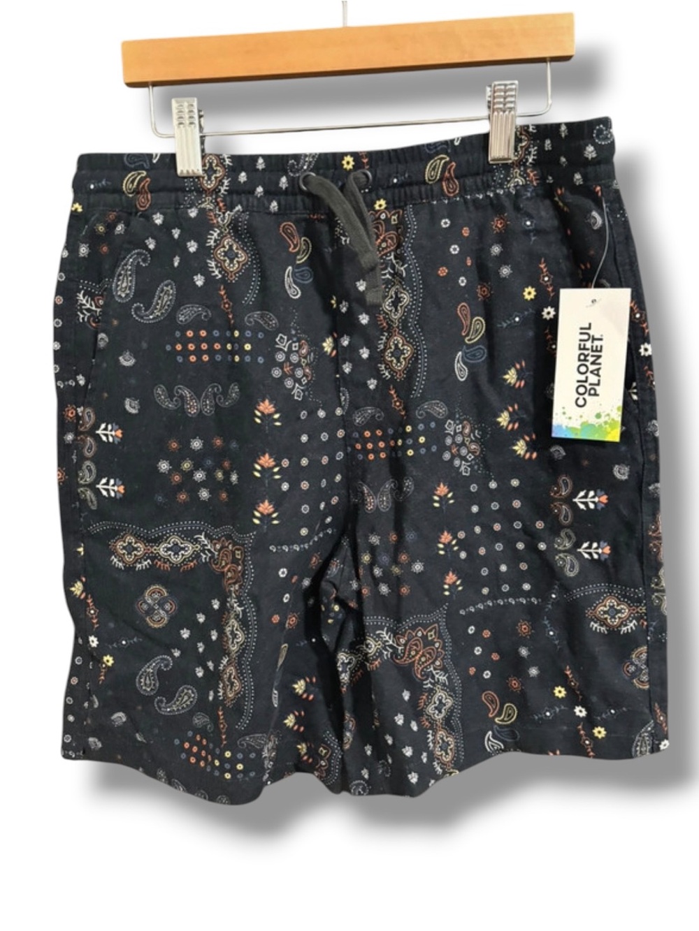 NEW! Colorful Planet Navy Casual Elastic Waist W/ Drawstring XL (14/16) Paisley
